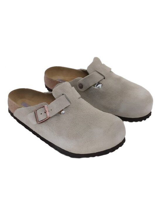 Birkenstock Men\'s Boston Slip On Clog Soft Beige Suede US 9M EU 42 main image 4
